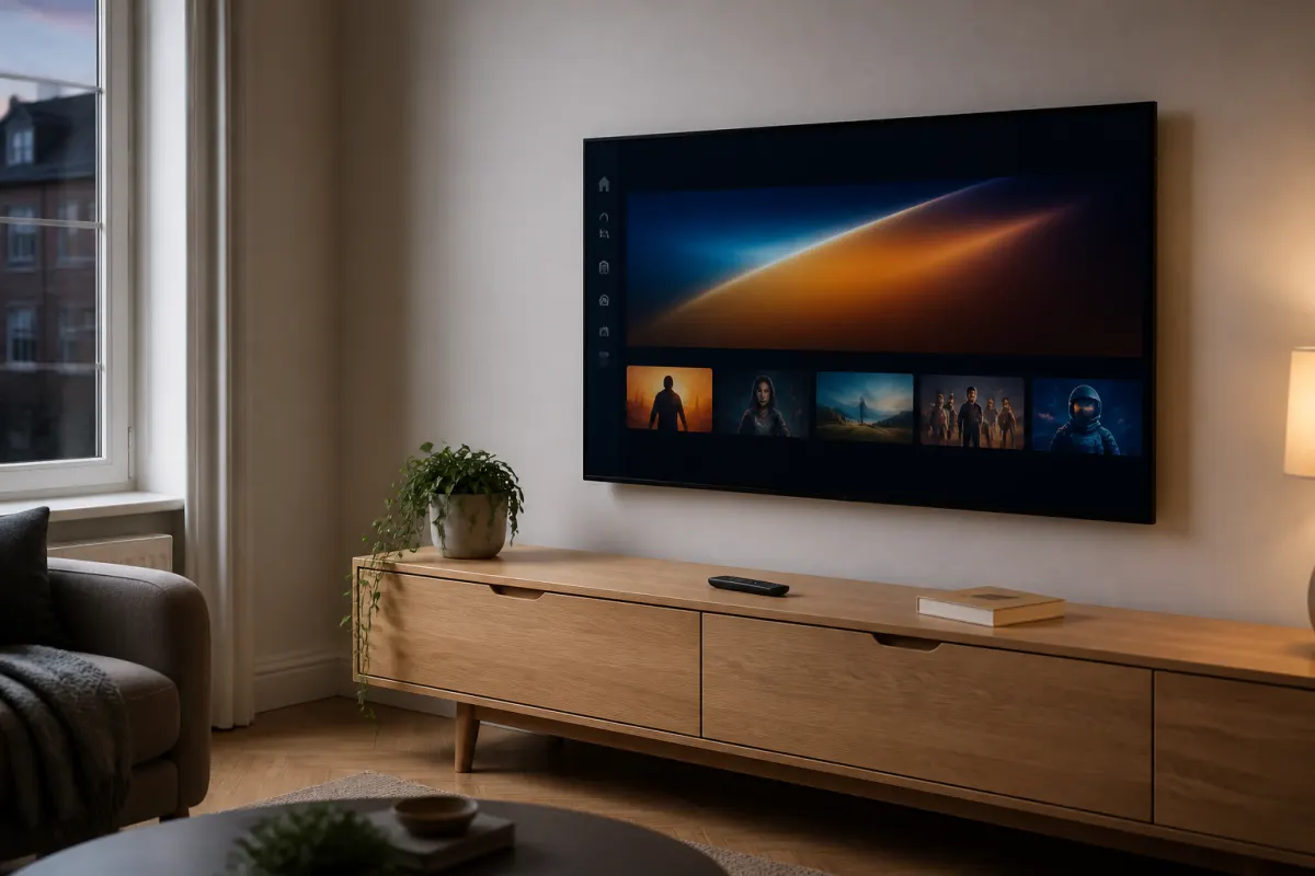 Living room TV ready for Nova IPTV setup